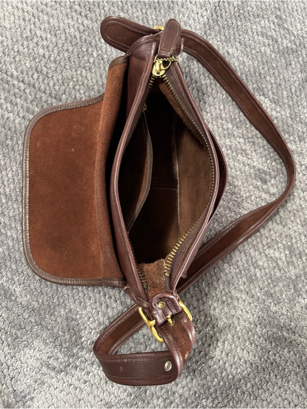 Coach Classic Leather Crossbody Bag - Dark Brown Vintage - Picture 6 of 13